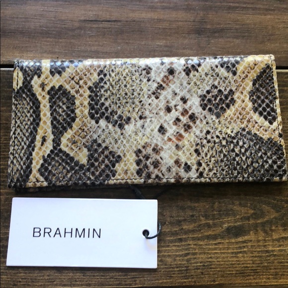 Brahmin Leather Embossed Python checkbook cover - Picture 1 of 8